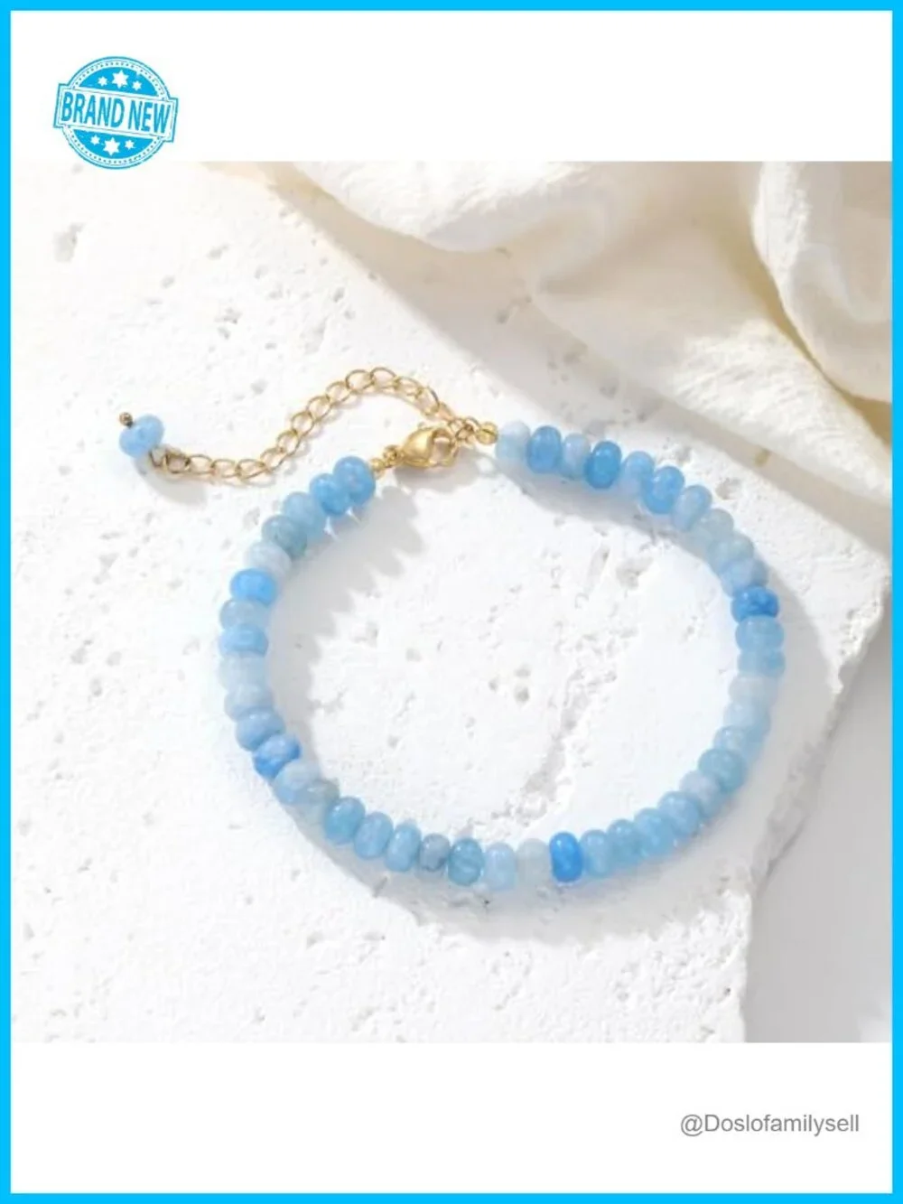 Natural Stone Beaded Bracelet, Boho Handmade Gemstone Stretch Bracelet Stackable